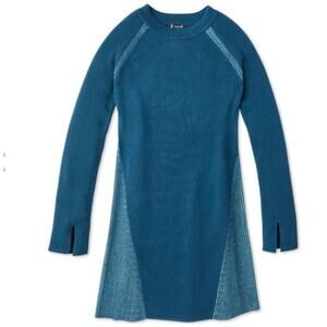 Smartwool Spruce Creek Sweater Dress Womens S Blue Merino Athleisure Active Camp